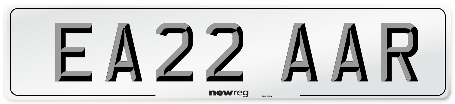 EA22 AAR Number Plate from New Reg